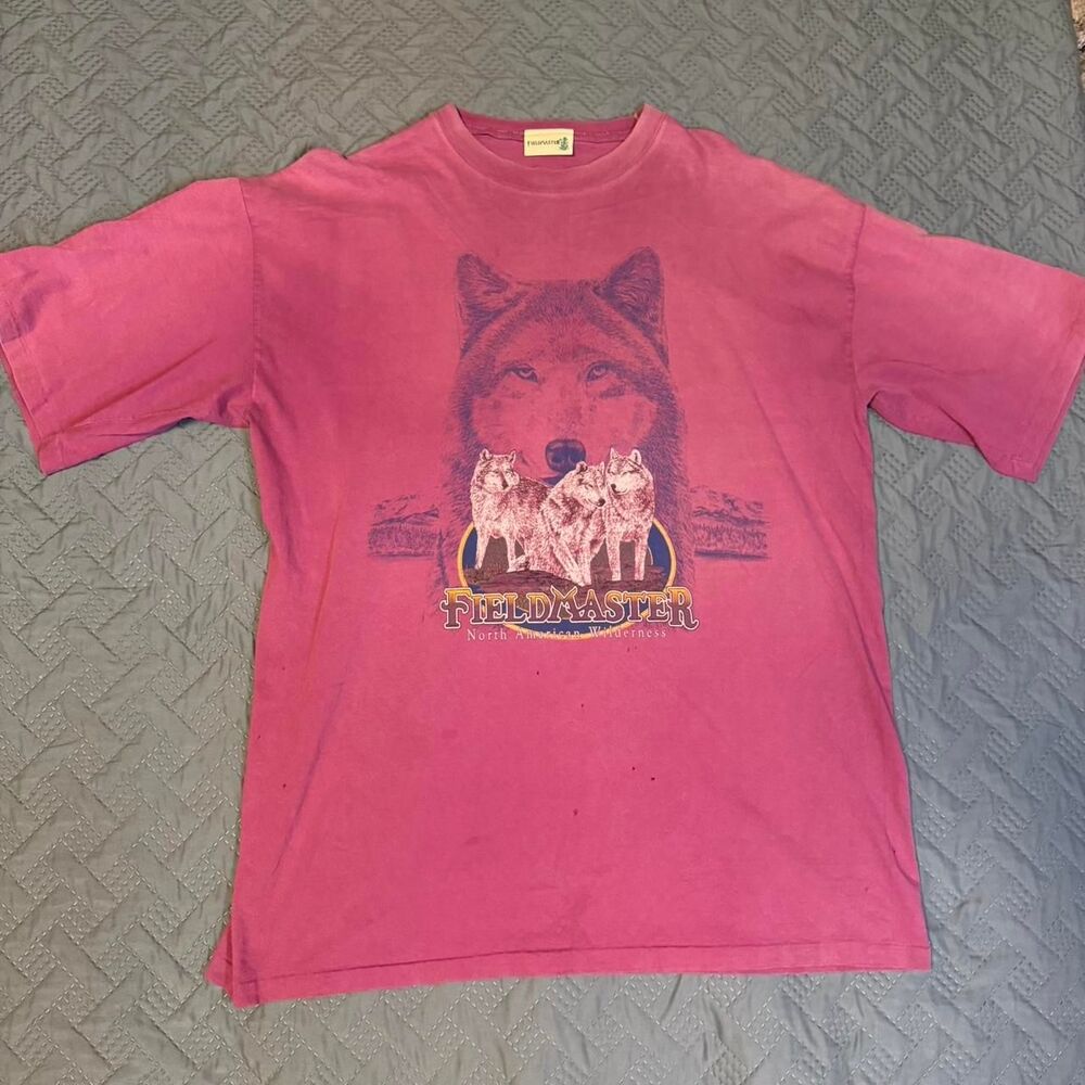 Vintage 90s Nature Wolf Single Stitch Size Xl Distressed Tee Men's